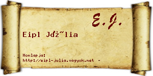 Eipl Júlia névjegykártya